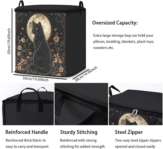 2pcs blanket storage bag for under bed,closet organizers 95L | clothing sweater sheet bedding comforter duvet quilt pillow toy storage bags with lids,dorm room essentials for containers