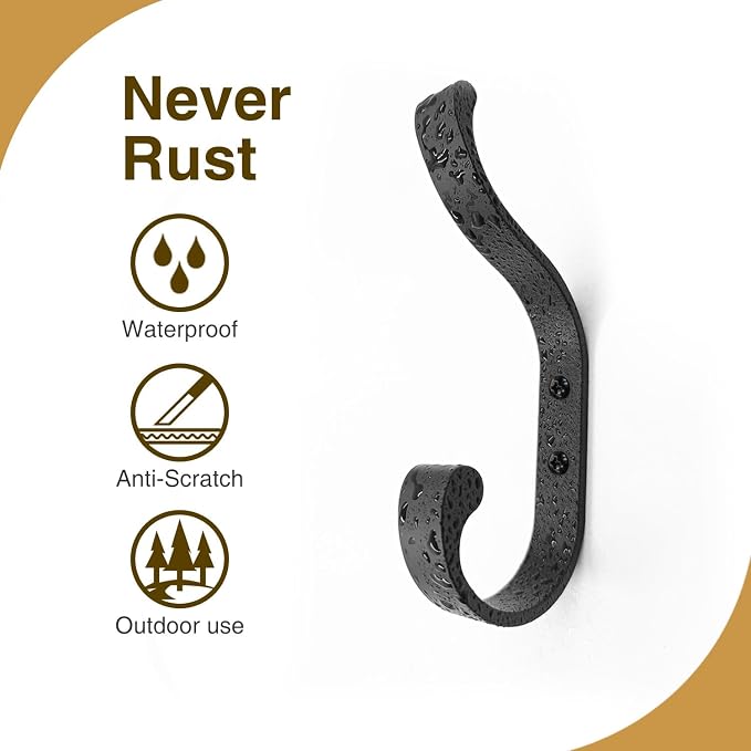 bussdis Coat Hanger Wall Mount 8-Pack - Wall Hooks for Hanging Heavy Duty