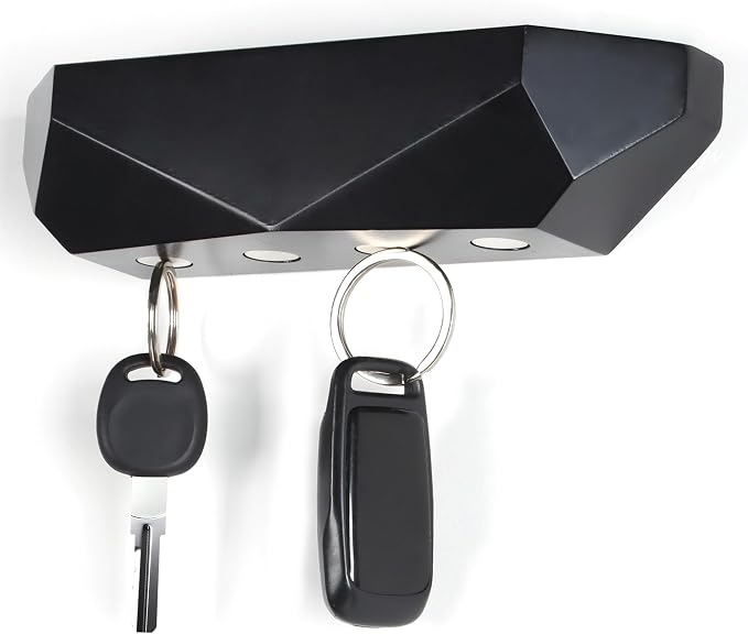 Key Holder Wall Mount Magnetic Key Holder Key Rack Key Hanger Key Hooks for Wall, Home Decor, House Decor, Apartment Decor, Living Room (Black)