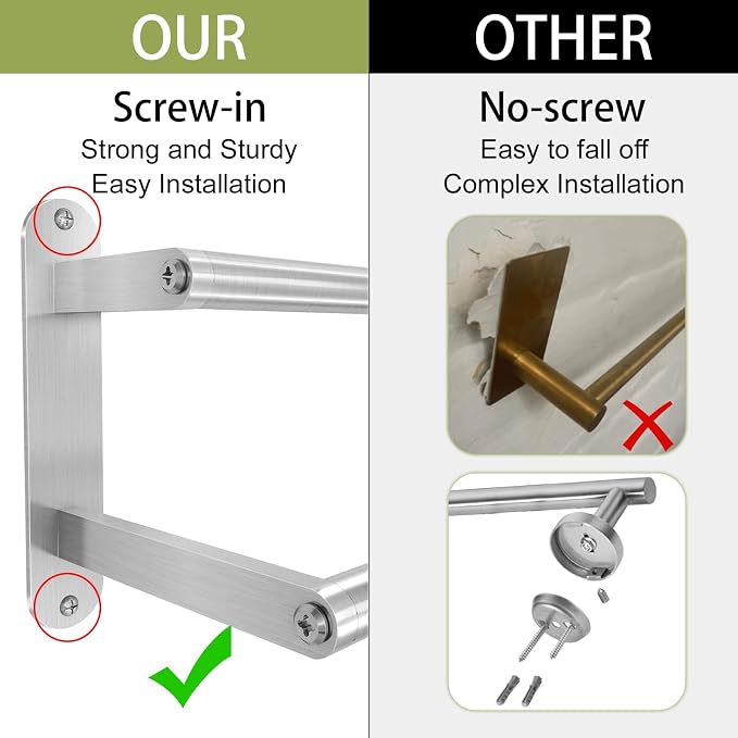Double Towel Bar 32 Inch, Towel Rack for Bathroom, Wall Mount Bathroom Towel Holder, Stainless Steel Bathroom Towel Rack, Double Towel Hanger Towel Rod(Brushed Nickel)