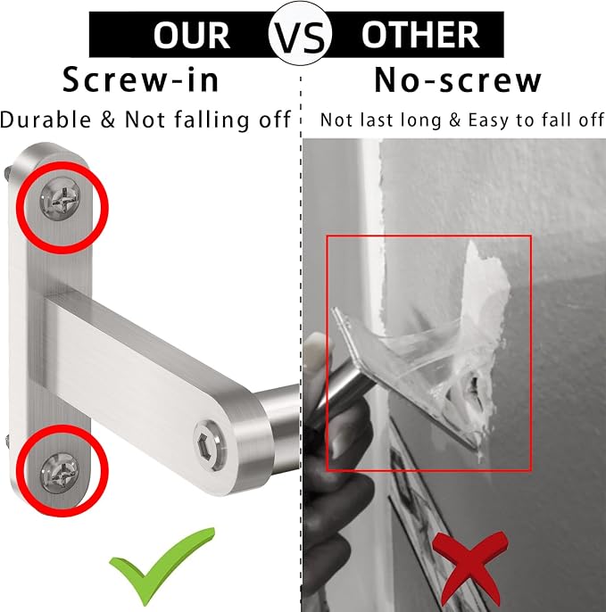 KLJKPA Towel Bar for Bathroom, 16 Inch Wall Towel Rack, Brushed Nickel | Heavy Duty Single Towel Rod, Space-Saving Hand Towel Holder, Toilet Kitchen Towel Storage, Rustproof, Stainless Steel