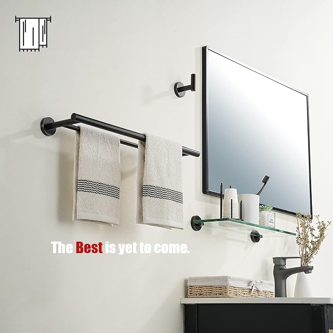 JQK Double Towel Bar Oil Rubbed Bronze, 20.5 Inch 304 Stainless Steel Thicken 0.8mm Towel Rack Bathroom, Towel Holder ORB Wall Mount, Useable Length 18 Inch, TB100L18-ORB