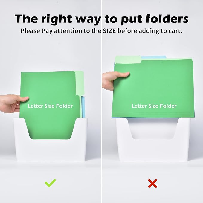 YOHOM Adhesive File Holder Plastic Document Folder Door No Drilling Mount Mail Magazine Organizer A4 Filing Envelopes Folder, Office Wall Mount Single Pocket (WHITE, 2 PCS)