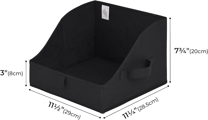 GRANNY SAYS Trapezoid Closet Storage Bins, Small, Black, 3-Pack | Fabric Storage Bins for Closet Shelves, Cube Shelf, Closet Organizers and Storage for Clothes, Purse, Toys, Towels