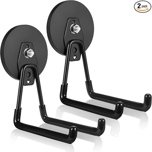 ENUODA Strong Magnetic Hooks Heavy Duty Large Magnet Garage Hooks Storage Hook Utility Magnet Tool Holder for Metal Cabinet, Pegboard, Shelve, Tool Chest, Shovel, Broom, Garden Tools, 2PCS