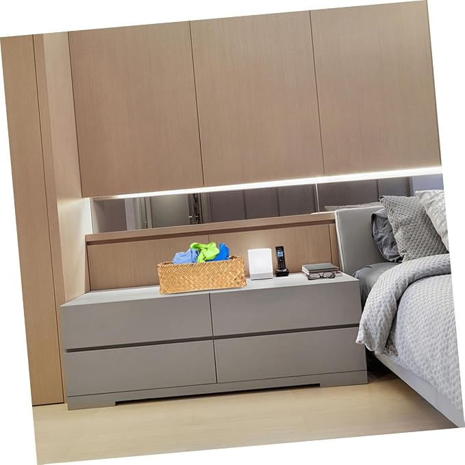 Zerodeko Handwoven Straw Woven Basket with Flat Base Decorative Storage Organizer for Desktop Household Supplies Compact Multifunctional Storage Holder for Vegetables Snacks