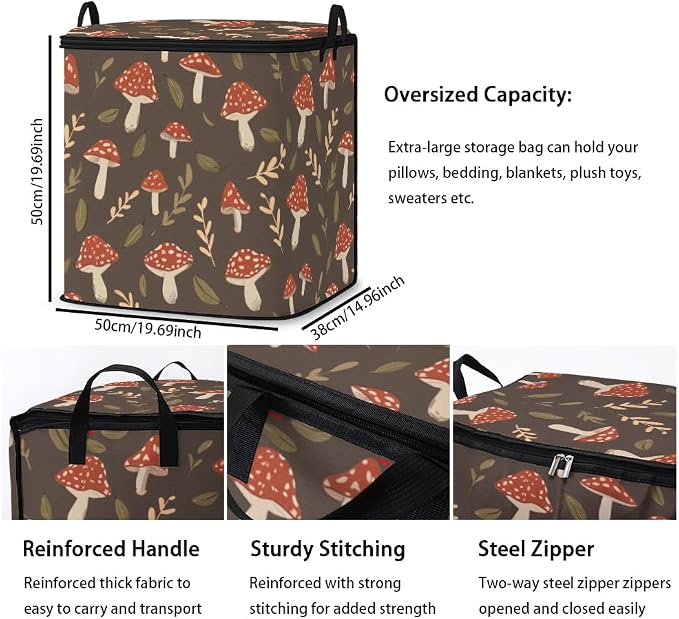 2pcs blanket storage bag for under bed,closet organizers 95L | clothing sweater sheet bedding comforter duvet quilt pillow toy storage bags with lids,dorm room essentials for containers