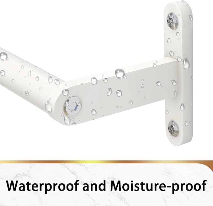KLJKPA Towel Bar for Bathroom, 16 Inch Wall Mounted Towel Rack, White | Heavy Duty Single Towel Rod, Space-Saving Hand Towel Holder, Toilet Kitchen Towel Storage, Rustproof, Stainless Steel