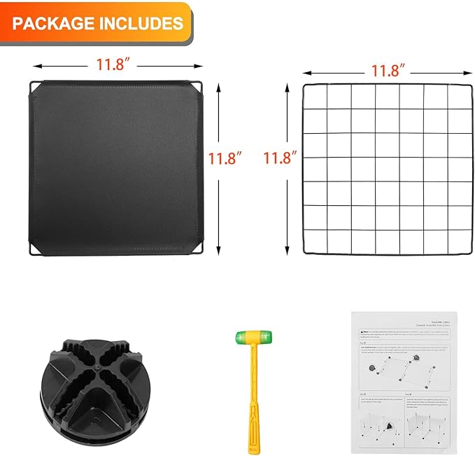 HUBSON Wire Cube Storage Organizer, Book/Toy/Craft/Potted Plants and petCloset Organizers and Storage Shelves 20-Cube Freely Combinable Metal Grids Storage Shelf,Black Plus Iron