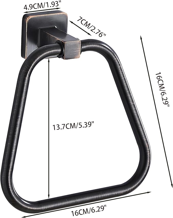 Oil Rubbed Bronze Towel Ring for Bathroom 2 Pack, Kitchen Bath Towel Holder Hangers Wall Mount Heavy Duty Stainless Steel