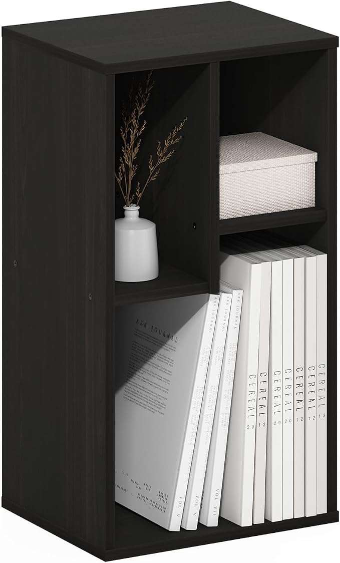Furinno DALY Book Shelf, 3-Cube Bookshelf, Cube Storage Organizer Bookcase with Irregular Compartments, 9.4 x 11.7 x 21.3, for Living Room, Bedroom, Home Office, Espresso