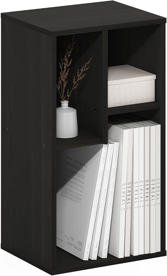 Furinno DALY Book Shelf, 3-Cube Bookshelf, Cube Storage Organizer Bookcase with Irregular Compartments, 9.4 x 11.7 x 21.3, for Living Room, Bedroom, Home Office, Espresso