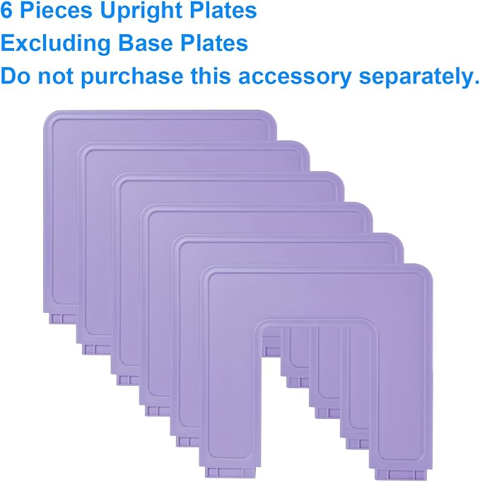 Adjustable File Sorter Accessories 6 Pieces Upright Plates, Expandable File Folder Holder Accessory, Desktop Binder Organizer, School Office File Organizer, Purple