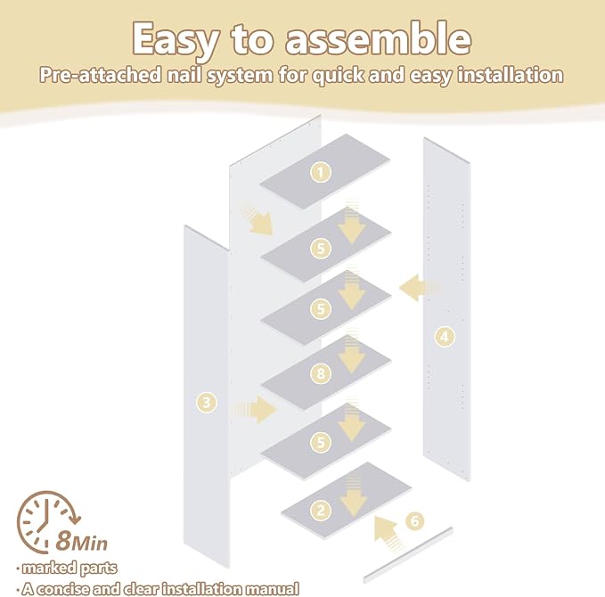 CTESNE【2026 Adjustable Shelves 5-Tier Bookcase, 71 inches, Wooden Open Display Floor Bookshelf (Oak Color)