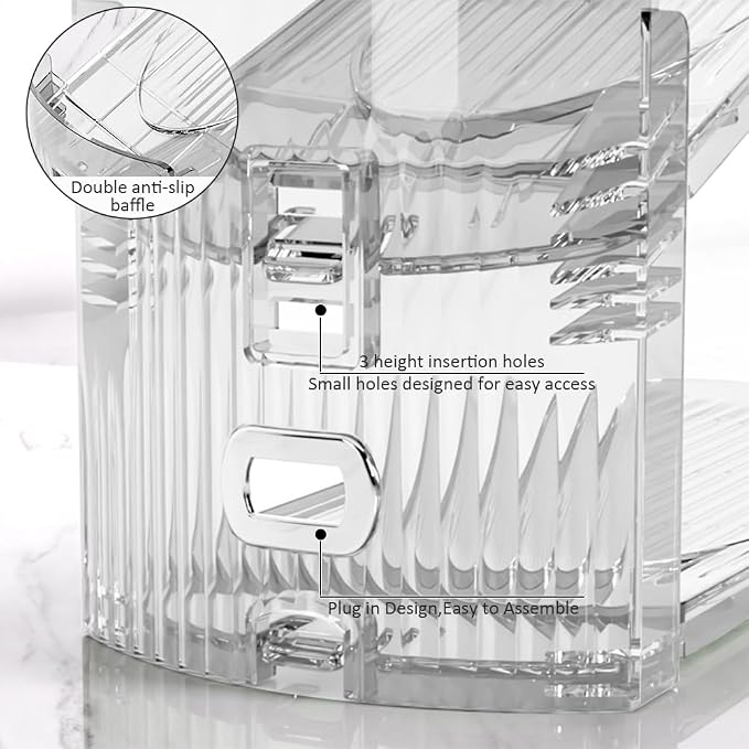 NVGSN 20Pack Clear Shoe Slot Organizer,Shoe Stacker,Storage Space Saver 50% | 3 Levels Adjustable Height 3.7''-7.7''shoe Organizer for Closet,Easy to Assemble shoe Rack Divider,Organizador de Zapatos