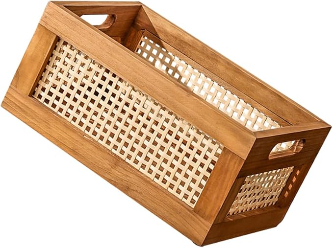 Handmade Woven Storage Basket Capacity Decorative Box for Organizing Sundries for Kitchen Living Office and More