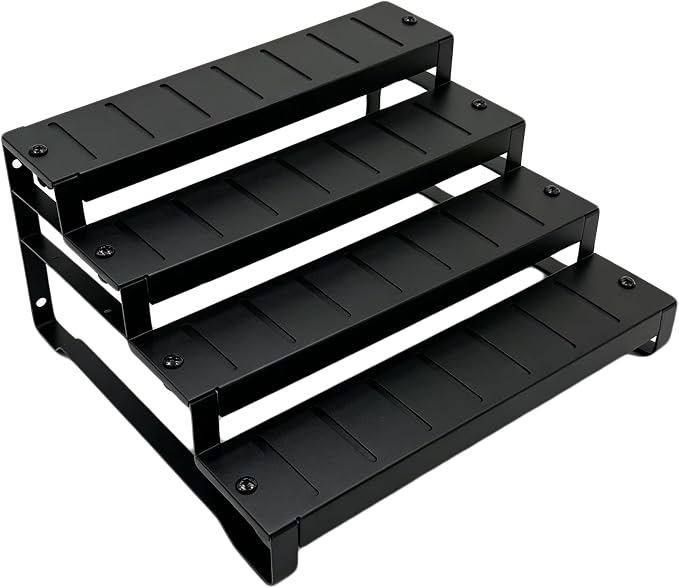 Expandable Can Organizer for Pantry, 4-Tier Adjustable Metal Can Rack | Tiered Countertop Shelf, Adjustable height Pantry Organizer for Kitchen Cabinet, Countertop & Canned Goods Storage