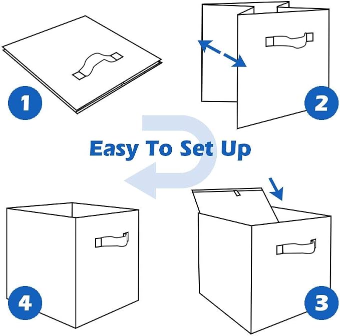 ShellKingdom Storage Bins, Foldable Fabric Storage Cubes And Cloth Storage | Storage Organizer For Closet And Toys, 10.5x10.5x11 INCH, 6 Pack (Lavender)