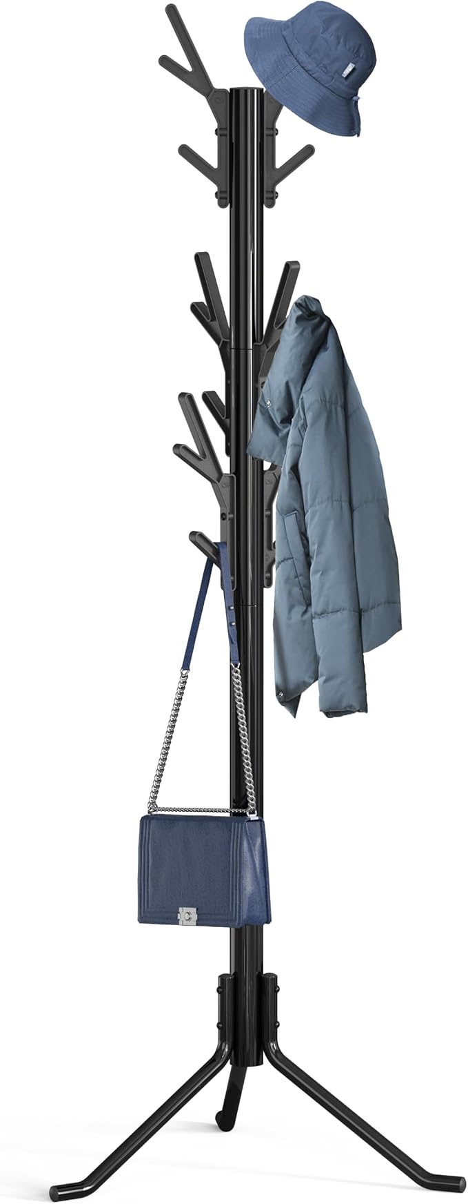 Simple Houseware Standing Coat/Hat Hanger Tree Shaped Rack, 18 Hooks, Black | For Entryway, Bedroom, and Hallway
