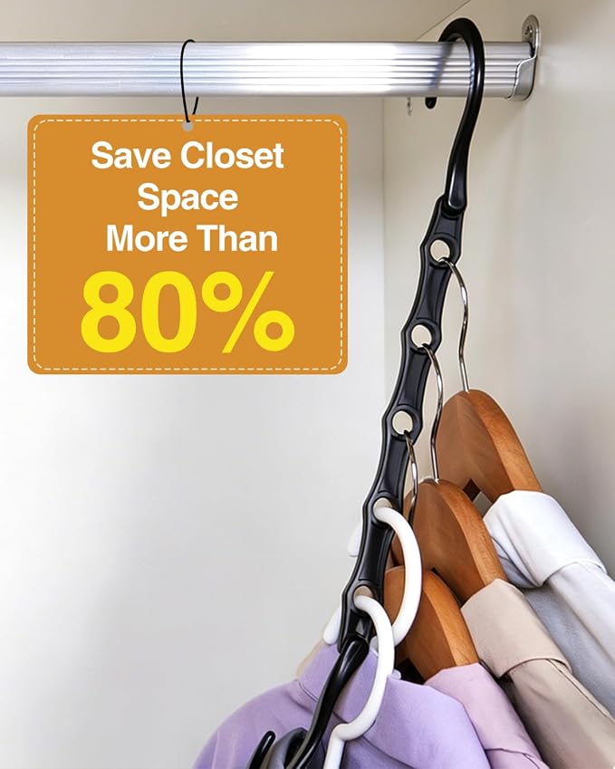 AMKUFO Hangers-Space-Saving 16 Pack Space-Saver, Plastic Magic Hangers for Small Closet Organization, Multifuctional Clothes Hangers for Closet Organizer and Storage, Small Sapce Home Essentials
