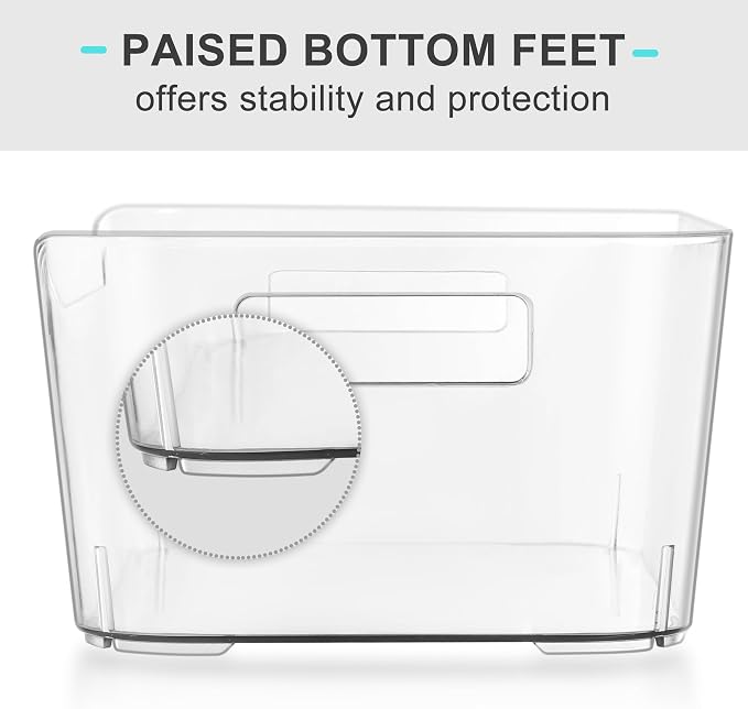 Heyuzb Pantry Organizers and Storage, 12 Pack Clear Plastic Storage Bins for Freezer, Multi-Use Organizer Bins for Kitchen, Office, Fridge, Cabinet and Shelf Organizing