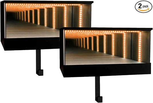 LED Key Holder for Wall, 2 Pcs Magnetic Garage Display | Rechargeable motion-sensing light, infinity mirror effect, cabinet mount, entryway or garage decor