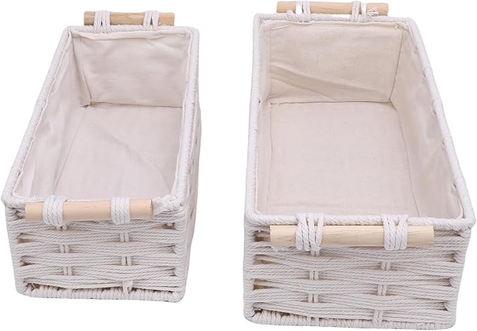 2X woven storage basket, set of bohemian decorative baskets, rattan woven decorative storage baskets suitable for home decoration, bedroom