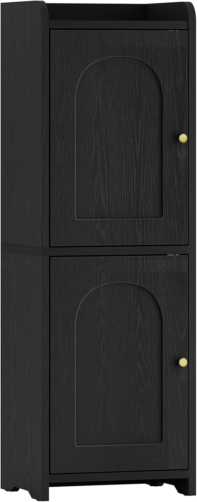 Hzuaneri Bathroom Storage Cabinet, Small Corner Floor Cabinet with 2 Doors | Narrow Toilet Paper Cabinets with Adjustable Shelf, Bathroom Organizer for Small Spaces, 7.9" D x 9.8" W x 29.5" H Black