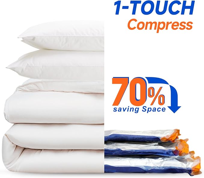 Vacbird Vacuum Storage Bags with Rechargeable Cordless Pump,21 Pack 3 Size Compression Packing Seal Bags, Space Saver for Clothes and Clothing Blankets Organization Space Saving