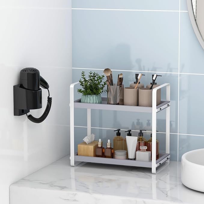 HNRLOY Bathroom Counter Organizer, Bathroom Counter Shelf, Makeup Organizer | Bathroom Countertop Organizer, Bathroom Sink Organizer, Perfume Organizer, Vanity Shelf, Bathroom Organization and Storage