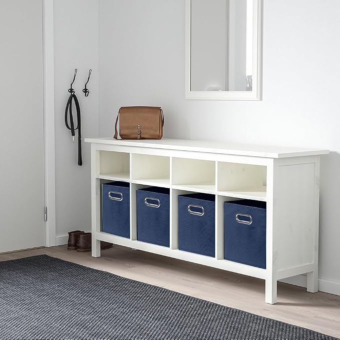 ShellKingdom Storage Bins, Foldable Fabric Storage Cubes with Metal Handle | Cloth Storage Organizer Drawer For Closet And Toys, 11 X 10.5 X 10.5 INCH, 6 Pack (Dark Blue)