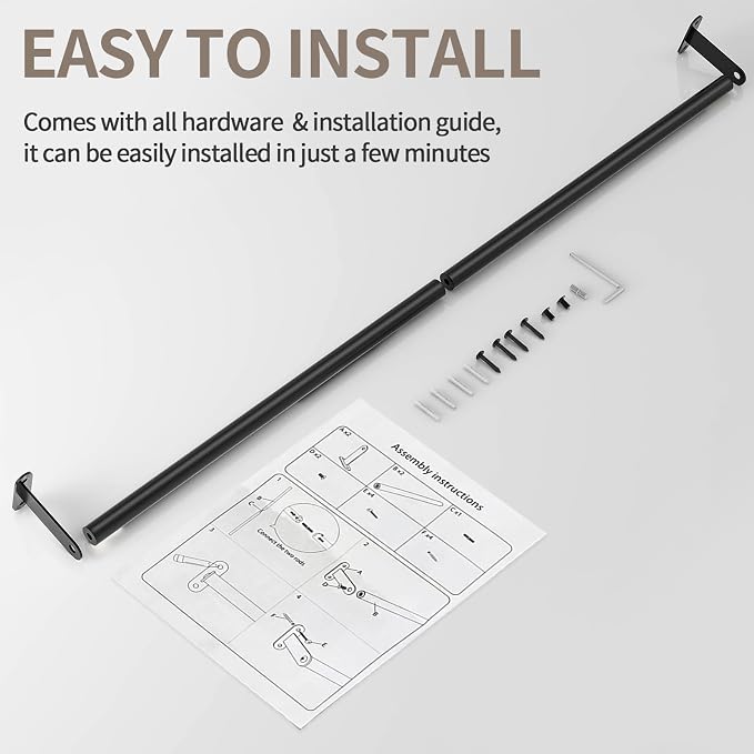 JUYSON Towel Bar for Bathroom, 30 Inch Single Towel Rack, Matte Black | Stainless Steel, Wall Mounted, Rust Resistant, Modern Design, Easy Installation
