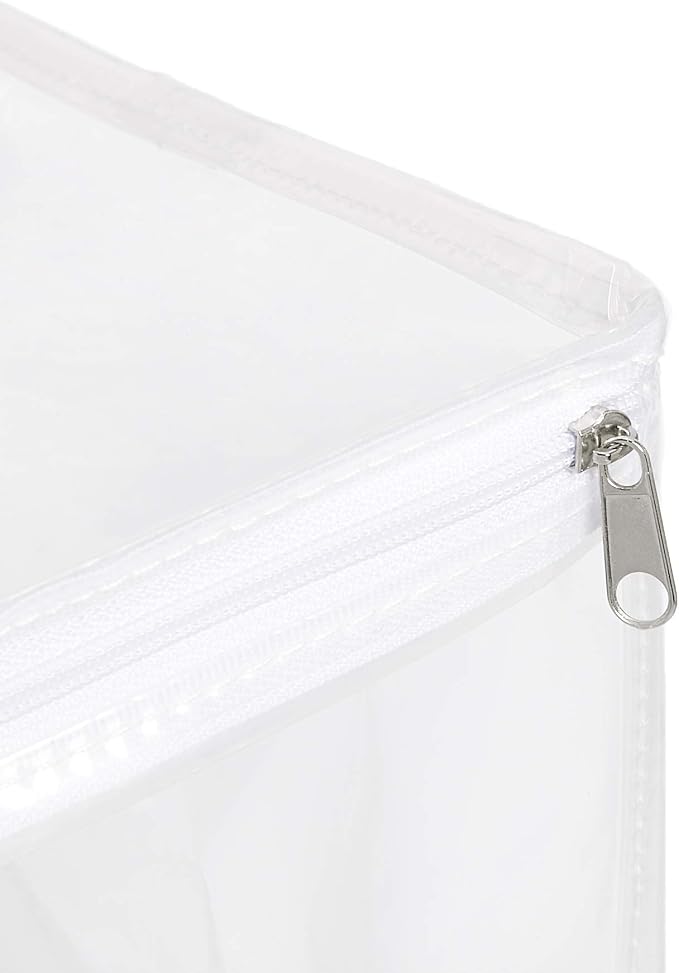 Amazon Basics Clear Zippered Storage Bags for Closet Organization, Stackable Clothing and Linen Storage Containers, 6-Pack