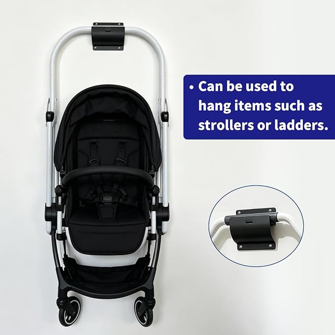 Ladder Hook, Black, Heavy Duty Wall Mount Brackets for Garage Storage, Utility Tool Holder for Folding Chair and Shed Organization