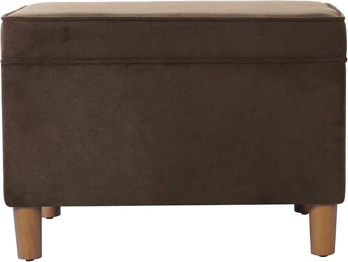 Spatial Order 24" Dinah Collection Storage Ottoman - Chocolate Brown Velvet