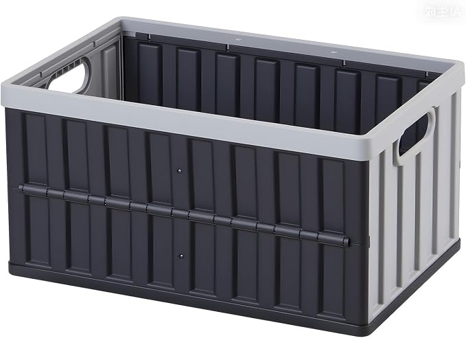 VEVOR Plastic Collapsible Storage Bins with Lids, 65L 2 Packs, Stackable Folding Storage Crates with Handles, Holds 84 lbs Per Bin, Heavy Duty Containers, Space-Saving Baskets, for Home Organizing