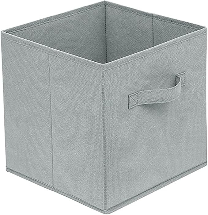 Basic Fabric Storage Bins 10.6 x 10.6 x 11 Storage Cubes 1 Pack Grey | Foldable Clothing Storage Bins, Reinforced Handles, Sturdy, Lightweight, Space-Saving, For Closet, Shelf, Nursery And Bedroom