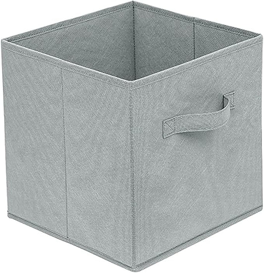 Basic Fabric Storage Bins 10.6 x 10.6 x 11 Storage Cubes 1 Pack Grey | Foldable Clothing Storage Bins, Reinforced Handles, Sturdy, Lightweight, Space-Saving, For Closet, Shelf, Nursery And Bedroom
