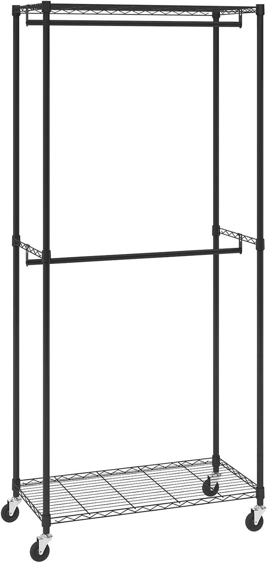 VEVOR Clothing Garment Rack, Heavy Duty Closet Wardrobe, Adjustable Tiers Clothes Racks with Steel Frame, for Bedroom, Clothing Store, Hallway