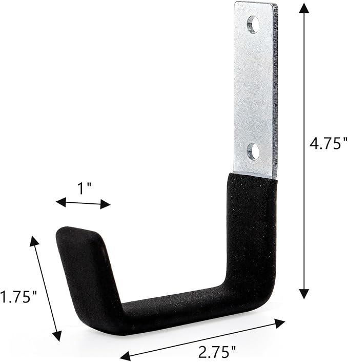 Frcctre 8 Pack Heavy Duty Garage Hooks, Steel Garage Storage Utility Hooks Wall Mount J Utility Hooks for Hanging Heavy Duty Ladder, Bikes, Shed Tools, Ropes, Hoses, Shovel