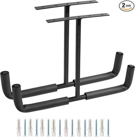 Heavy Duty Ceiling Garage Hooks, Overhead Garage Storage Rack, Wall Mounted Utility Hanger for Wood, Tools, Bicycle, Fishing Rod