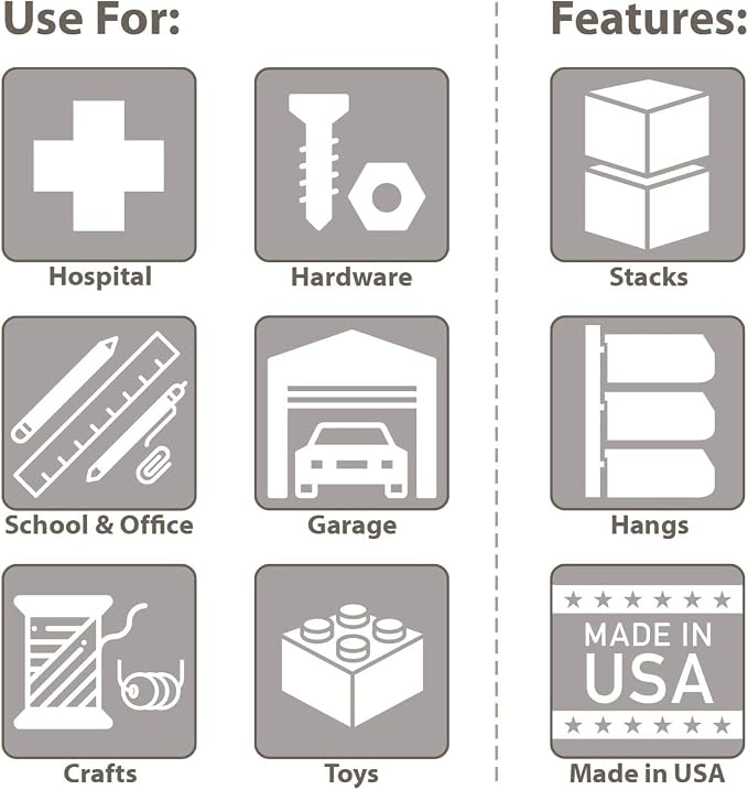 Akro-Mils 30234 AkroBins Plastic Storage Bins, 15"x5"x5", Blue, 12-Pack | Space-Saving Stackable Bins for Garage, Pantry, Craft Organization