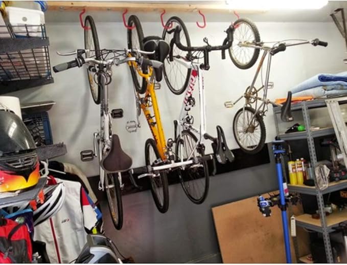 Heavy Duty Bike Hook for Garage Ceiling, 6 PCS Garage Storage System Hooks Loading Capacity 100 LBS, Large Screw Bike Hooks for Garage Wall and Garage Ceiling, Outdoor String Lights Plants hooks
