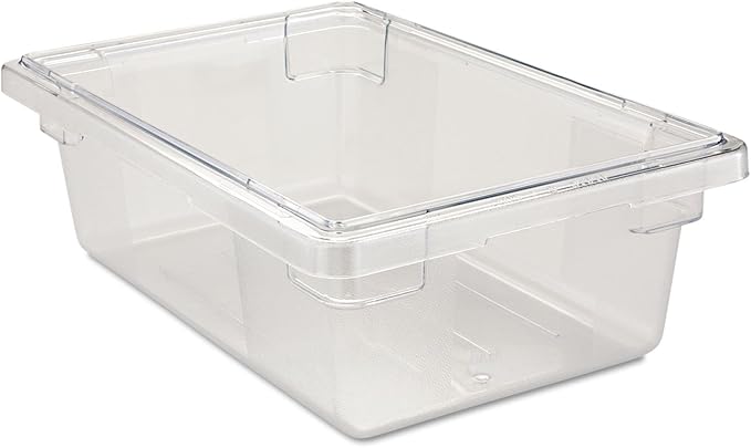 Rubbermaid Commercial Products Polycarbonate Food Storage Box/Tote, 3.5 Gallon, Clear, for Restaurant/Kitchen/Cafeteria