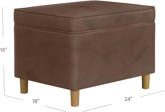 Spatial Order 24" Dinah Collection Storage Ottoman - Brown Faux Leather
