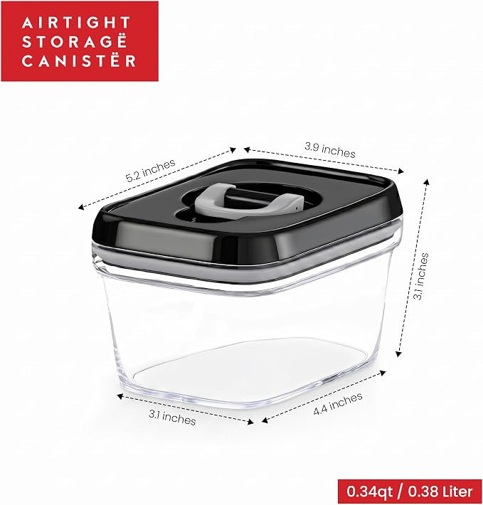 DWËLLZA KITCHEN Set of 6 Mini Airtight Food Storage Containers with Lids - Clear Plastic Small Pantry Containers for Spices, Candy, Nuts, Coffee or Tea, BPA-Free, Keeps Food Fresh & Dry