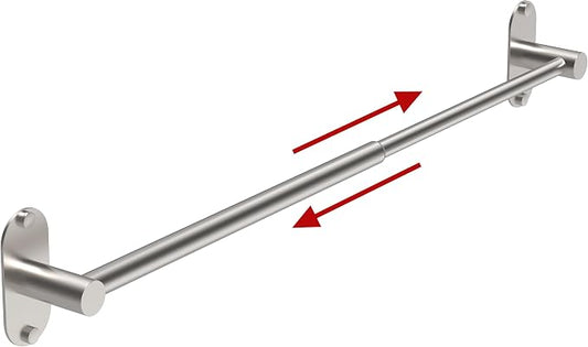 Towel Bar, Adjustable 16.7inch–28.5inch Towel Rack, Self Adhesive Towel Racks for Bathroom Wall Mounted, 304 Stainless Steel Hand Towel Holder, for Kitchen Use (Brushed Nickel, 1Pack)