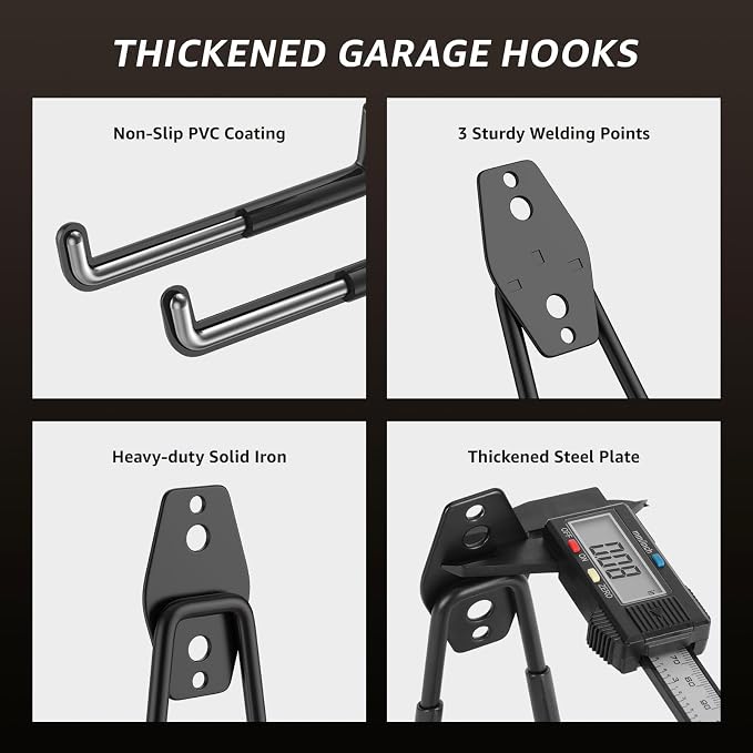 Heavy Duty Garage Hooks for Storage & Hanging Items, 30-Pack | for Hanging Bikes, Hoses, Ladders, Ropes, Garden Tools; for Garage, Warehouse, Yard, Shed