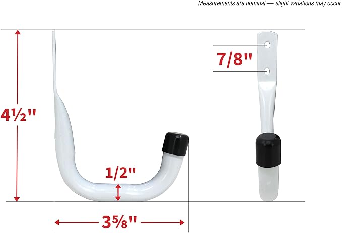 Shepherd Hardware 8096E Heavy Duty Steel Garage Storage Utility Hooks, 3 Sizes, 6 Pack, White