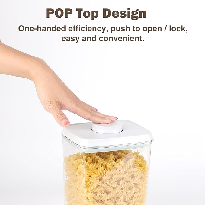 Melovom 12 Pcs Pop Food Storage Containers Airtight Food Storage Containers Set with Lids Kitchen Pantry Organization and Storage, 3.4Qt, 2.8Qt, 2.1Qt, 1.2Qt